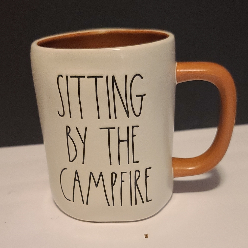 Sitting by the Campfire Mug - Cream and Brown